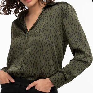 Zara Button Down Shirt with Leopard Print